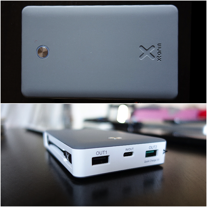Diptych image of a trom Power Bank Discover 17000 mah one of the best ways to backup photos