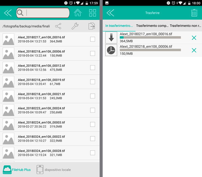 Screenshot of file managing on Hard Disk USB via RAV Power Hub