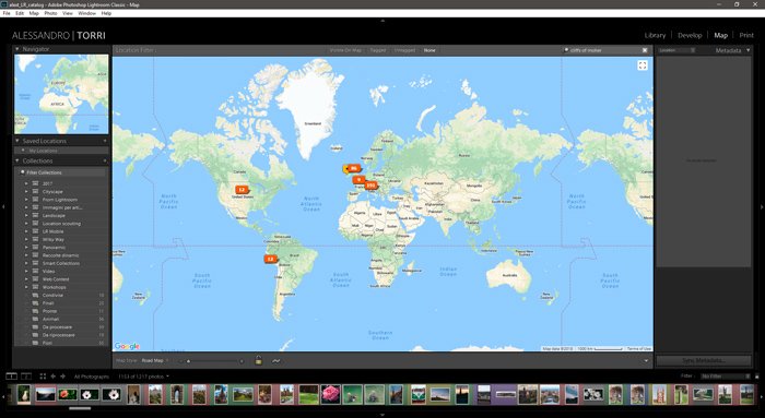 Screenshot of Lightroom map module