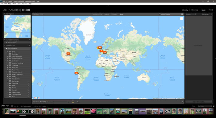 Screenshot of Lightroom map module