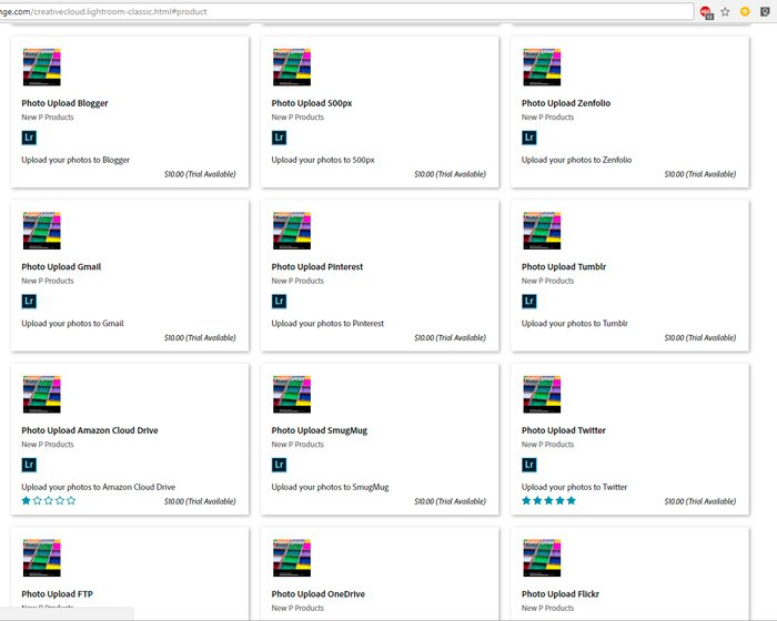 Screenshot of Publish Services you can find on Adobe website