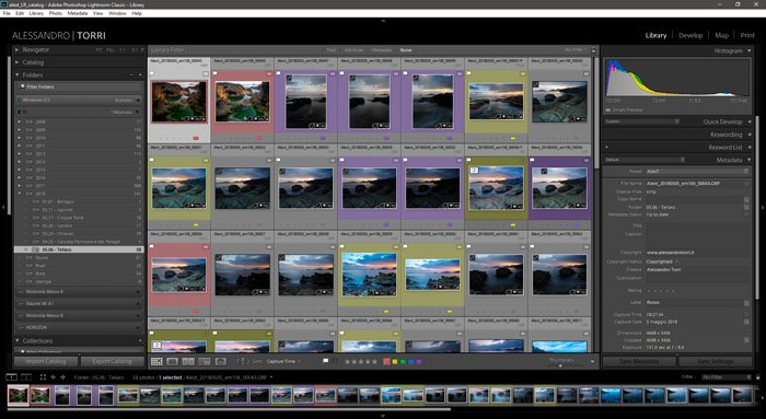 Screenshot of well culled images in Lightroom tips