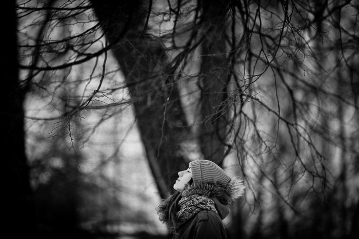 An outdoor portrait photography shot during winter in Saint Petersburg 