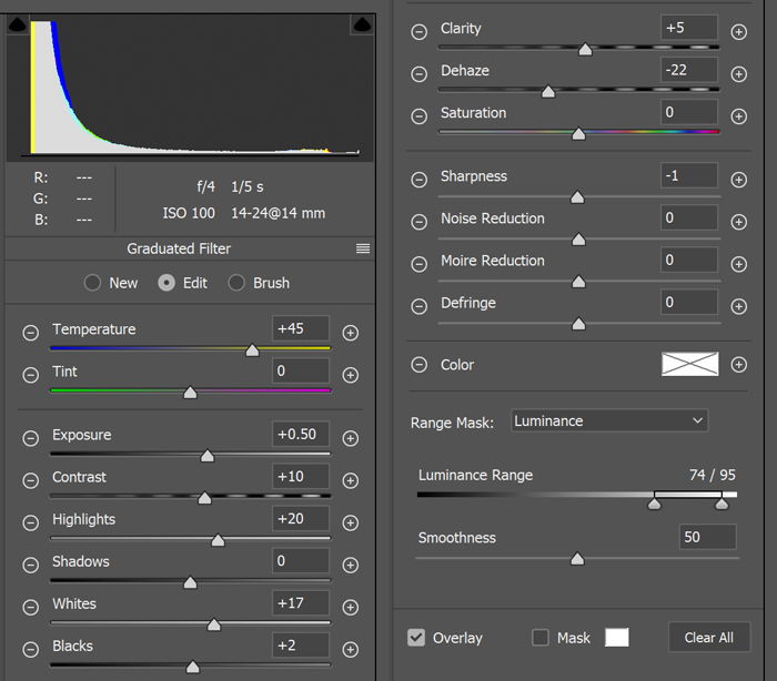 Screenshots of post process tree images in Photoshop