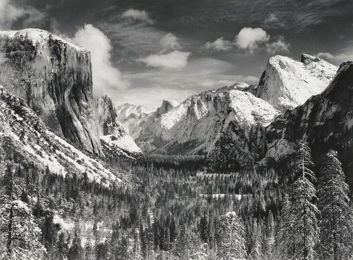 Black and white landscape by Ansel Adams