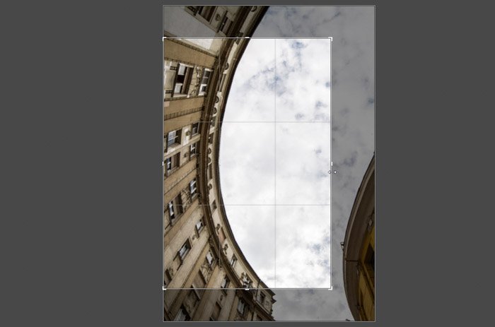 screenshot of editing and cropping an architectural image - the importance of megapixels.