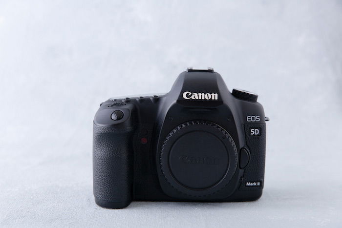 A canon 5d mark ii on light background