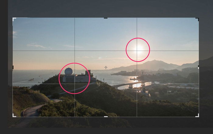 A screenshot of cropping photography in Lightroom