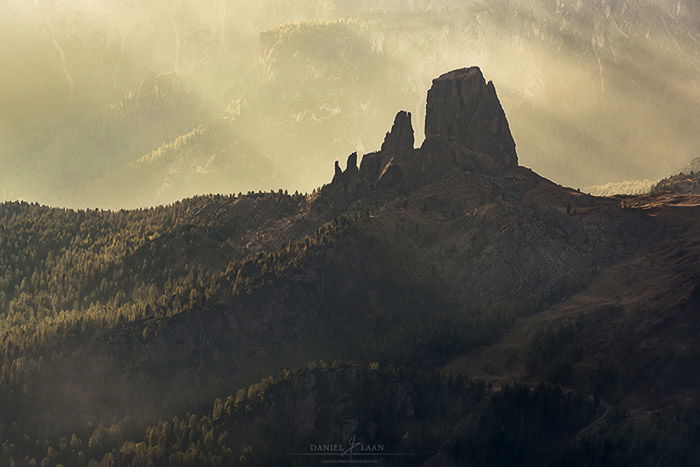 The mountainous area near Cinque Torri in the Italian Dolomites 