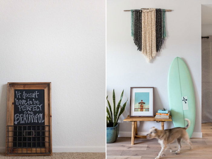 A bright and airy interior photography diptych