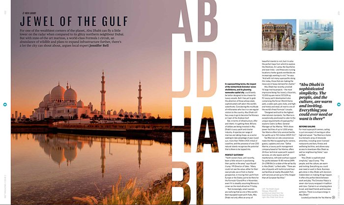 A travel magazine editorial about Abu Dhabi - submitting photography to magazines 