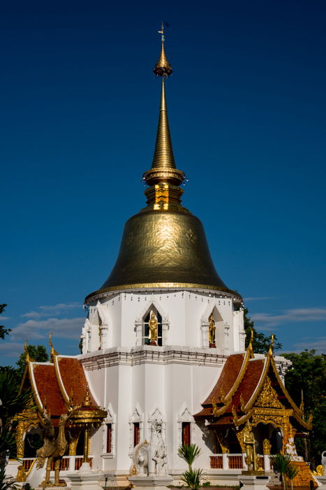 A beautiful Thai temple on a clear day 