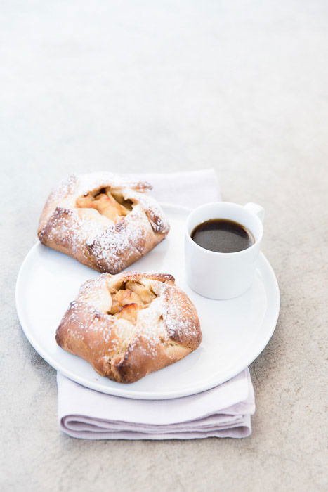 a bright and airy food photography shot of dessert and coffee 