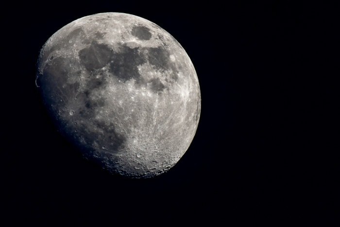 A close up photo of the moon 
