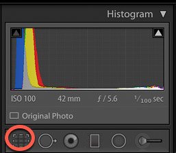 screenshot of a camera histogram - product photography editing
