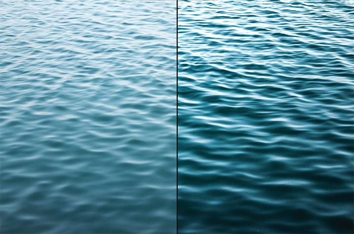 Diptych texture photography of ripples in the ocean 