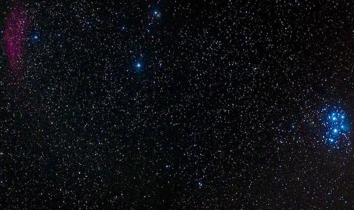 Astrophotography composition shot of a star filled sky