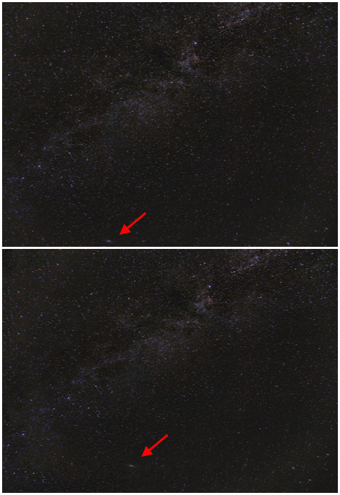 Astrophotography diptych making use of the crop tool and content aware technology
