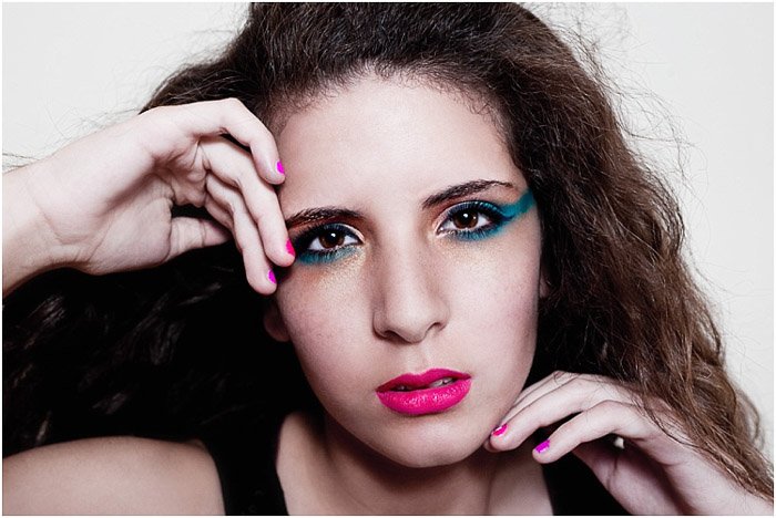 Expressive beauty portrait of a female model - hairdressing photography example