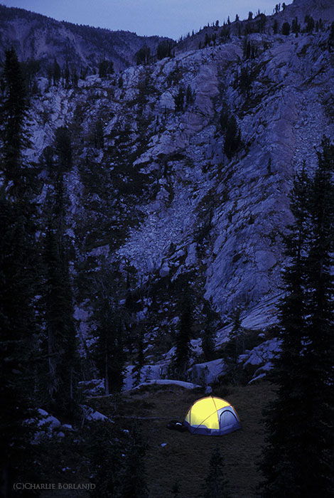 A photographers tent set up at Eagle Cap Wilderness, Oregon