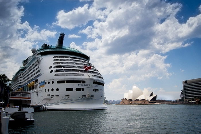 A photo of a large ferry with sharp background