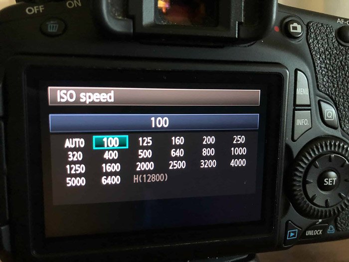 Changing ISO settings in-camera