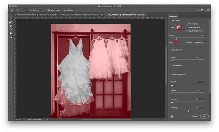 A screenshot of how to Use Select and Mask for easy Photoshop Masking