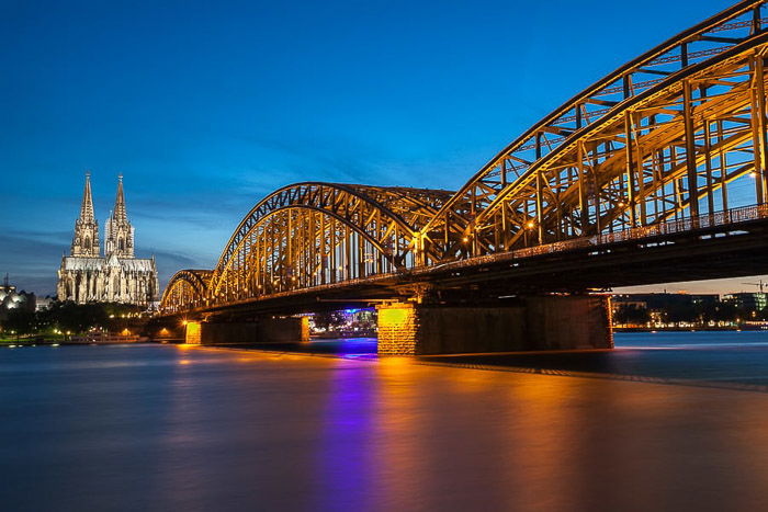 Cologne City Skyline photography at night