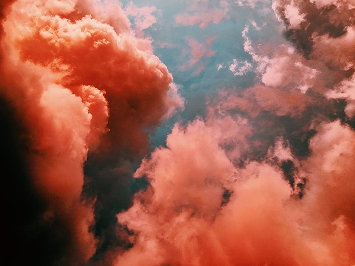 Brightly colored shot of a cloudy sky, photography art