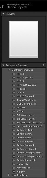 Screenshot of how to make a Lightroom contact sheet