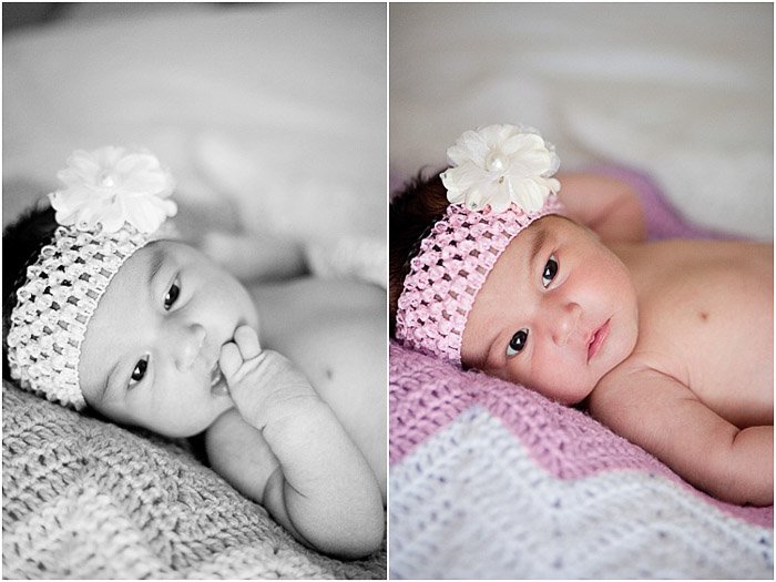 Diptych newborn photography portrait