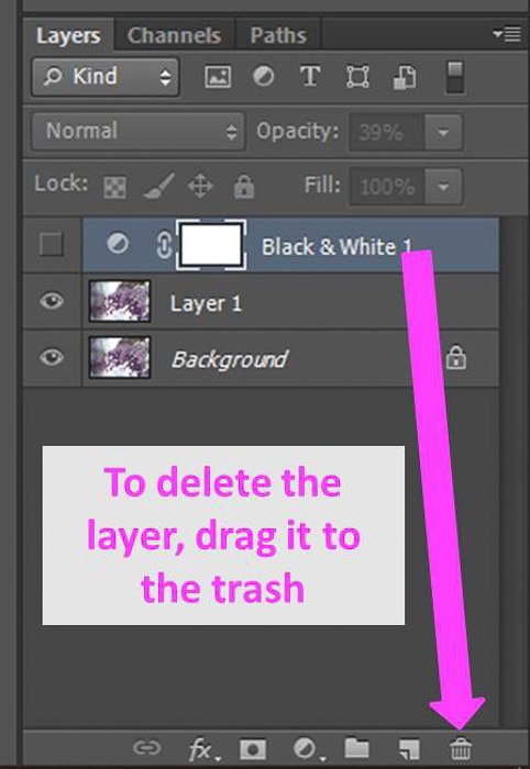 How to delete a layer in photoshop