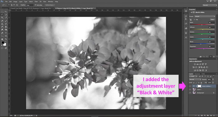 una captura de pantalla que muestra cómo editar fotos en Photoshop para principiantes, con una flecha que apunta al panel de capas