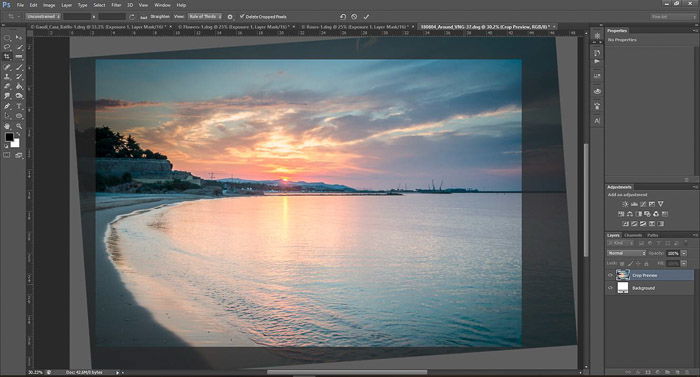 una captura de pantalla que muestra cómo recortar fotos en Photoshop para principiantes
