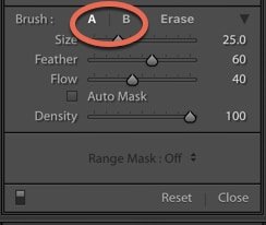 A screenshot of how to use brushes and masks in Lightroom