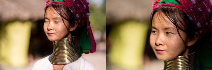 Diptych of two portrait images for merging photos in photoshop