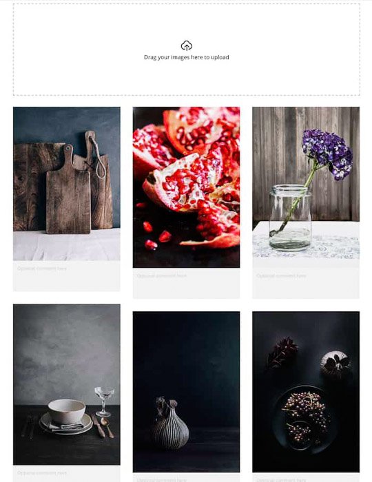 A food photography moodboard example