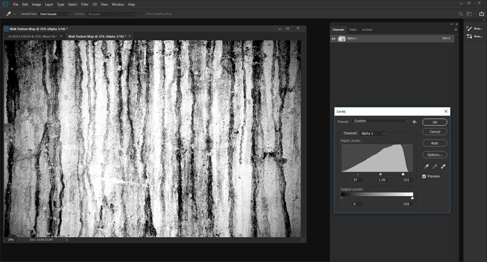 How to Use the Displacement Map in Photoshop Texture-Channel-Add-Contrast