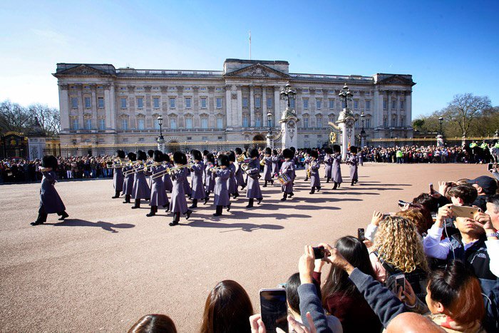 the changing of the guard outside Buckingham palace - photography in London
