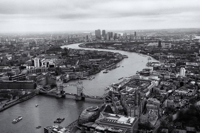An aerial view of London city - best photo spots in London