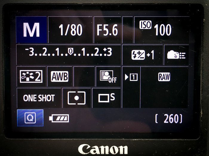 a screenshot of dslr camera settings in manual mode