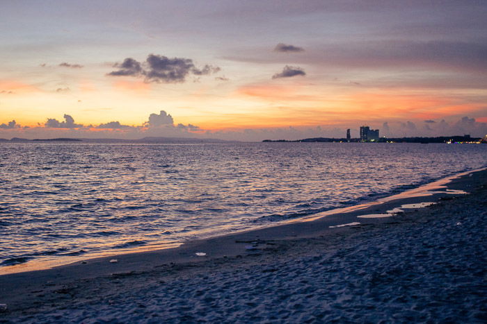 A beach at evening time, final result after removing a person from the picture using Photoshop