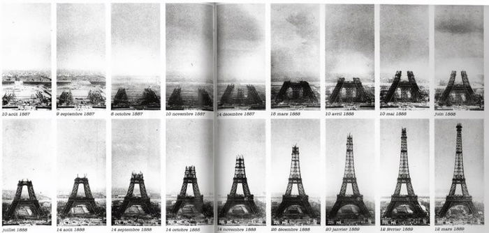 Famous photos of the construction of the Eiffel Tower