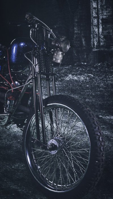 Dark and edgy motorcycle photography shot