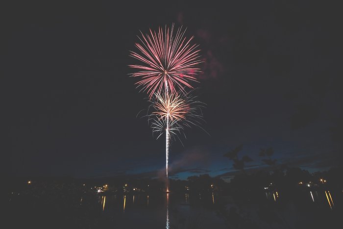 A firework display at night - symmetry in photography 