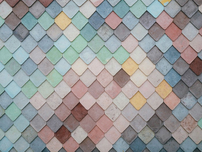 Pastel colored patterned tiles - principles of design in photography