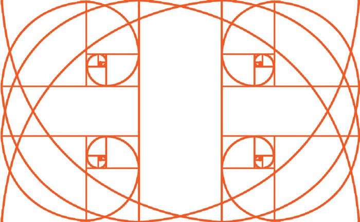 the golden ratio grid used in different way in a landscape orientation