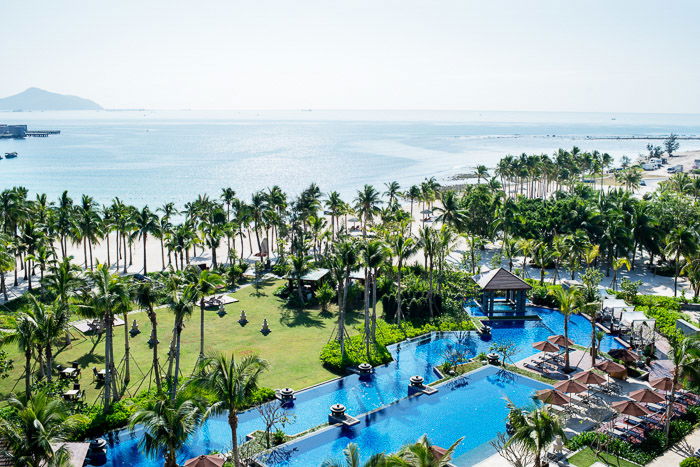 Aerial view of a Asian Resort Hotel 