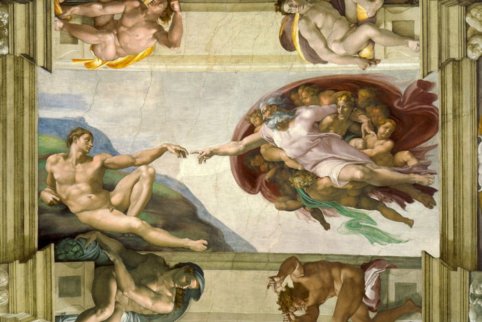 Michelangelo's Creation of Adam - using the principles of design in photography