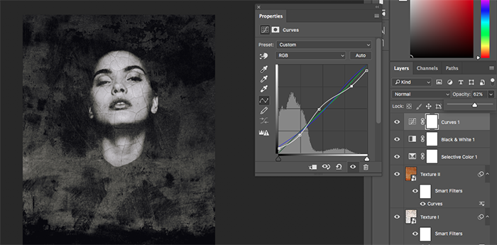 A screenshot showing how to create abstract portraits in Photoshop